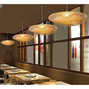 Lámpara Colgante de Bambú Hecha a Mano, Tejida, para Comedor, Sala de Estar, Hotel, Cafetería, Decoración Interior Moderna - Product Image 3