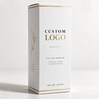 Boîte d'emballage de parfum en carton blanc avec logo personnalisé, carton pliable cosmétique imprimé OEM avec estampage à chaud et gaufrage