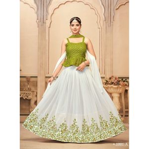 Lehenga Choli de Moda con Bordado de Georgette y Lentejuelas, con Dupatta, para Mehndi - Product Image 1