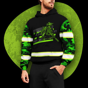 Sudaderas Reflectantes de Alta Visibilidad, Ropa de Trabajo de Seguridad Patriótica, Chaqueta con Capucha de Alta Visibilidad, Sudaderas de Trabajo Reflectantes de Alta Visibilidad - Product Image 3