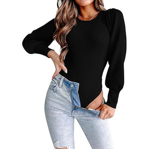 High Quality Women One Piece <b>Bodysuit</b> Eco Friendly Tummy Control Short Sleeve Square Neck Skinny Summer Women <b>Bodysuit</b> - Product Image 2