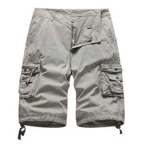 Shorts de travail cargo pour hommes en sergé de coton, décontractés, multi-poches, coupe ample, taille ajustable, pour activités de plein air, randonnée, camping, été - Product Image 4