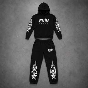 Conjunto Deportivo Personalizado con Estampado de Llamas 2026, Sudadera con Capucha y Pantalones Deportivos para Hombre, Ropa Deportiva de Felpa, OEM - Product Image 4
