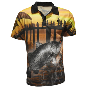 Chemise de pêche personnalisable à manches longues en polyester à séchage rapide avec protection UV et col boutonné - Grandes tailles disponibles - Product Image 2