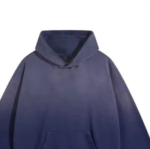 Sweat-shirts et pulls à capuche surdimensionnés pour hommes, 100 % coton, manches longues, impression personnalisée en relief, impression sérigraphique, molleton épais, fermeture éclair intégrale - Product Image 5