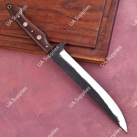 Couteau de Chef Vintage en Acier Damas Forgé à la Main de Haute Qualité 60 HRC, Tranchant comme un Rasoir, Écologique, Manche en Bois de Palissandre, pour l'Extérieur