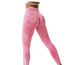 Leggings Deportivos de Yoga para Mujer, Cintura Alta, Tie Dye, Transpirables, Antibacterianos, Tejido de Punto Elástico - Product Image 6