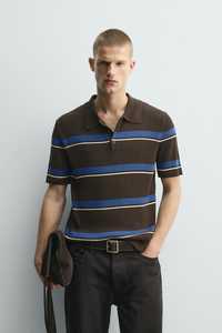 เสื้อถักลายริบสีน้ำตาลสำหรับผู้ชาย ลายทางตัดกัน โลโก้สั่งทำได้ ป้องกันการหดตัว ไซส์ XL-4XL รับผลิตตามแบบ (OEM) แขนสั้น ขายส่ง - Product Image 4