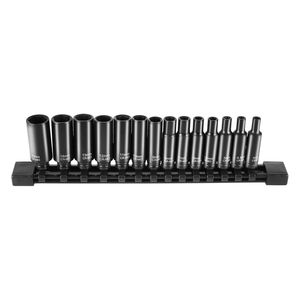 14 pezzi 1/4 a 6 punti \ "Kit di strumenti a cricchetto per unità custodia prese a impatto Set di comoda custodia per strumenti a presa di Bit - Product Image 1