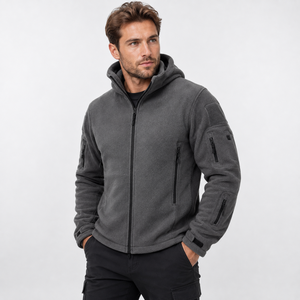 Custom Design <b>Men's</b> Fleece Zipper <b>Jackets</b> Tactical Sport <b>Warm</b> Fleece Hoodie Outdoor Windproof <b>Warm</b> Winter Coats Workwear Hoodie - Product Image 1