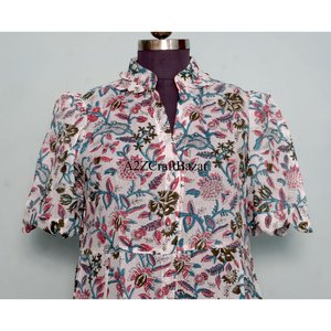 Robe midi en coton pour femme, imprimé floral, col en V, manches courtes, style bohème, pour mariages, tenue décontractée, soirée, ou comme cache-maillot de bain, avec laçage - Product Image 2