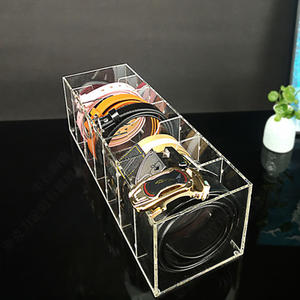 Boîte de rangement de <span class=keywords><strong>ceinture</strong></span> en acrylique Boîte d'étagère transparente Étagère présentoir multi-grille Affichage de <span class=keywords><strong>ceinture</strong></span> de luxe Présentoir de <span class=keywords><strong>ceinture</strong></span> de stockage Compteur d'affichage - Product Image 4