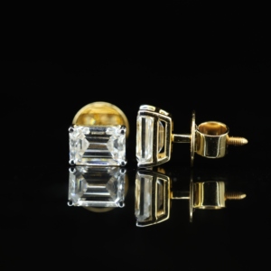 Newest Arrival 2026 Pure 925 Sterling Silver Luxury Emerald Cut Moissanite Gemstone Fine Push <b>Back</b> Stud <b>Earrings</b> Classic Jewelry - Product Image 5