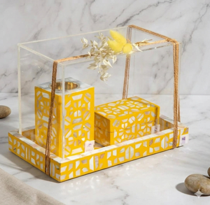 Best Selling <b>Eid</b> Special Mother Inlay Mubkhar <b>Box</b> Tray Set Lavender Scent Eco-friendly Bakhoor Burner Incense Diffuser Tea - Product Image 1