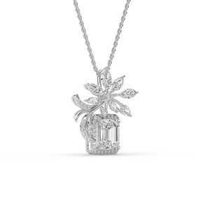 2.22 CARAT Lab Grown Diamond Emerald cut 14K <b>Solid</b> <b>Gold</b> Women's <b>Pendant</b> - Product Image 6