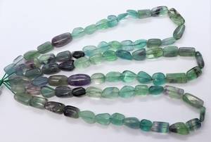 Natural Multi Fluorite Smooth Uneven Shape Nuggets <b>Beads</b> 9-11MM Fluorite Gemstone <b>Beads</b> 16 Inch Tumbled Fluorite <b>Beads</b> Wholesale - Product Image 2
