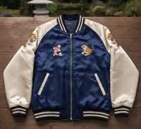 Veste Sukajan brodée sur mesure Dragon Tiger Koi Mt. Veste bomber Fuji unisexe, design patchwork, hiver, fine, à capuche, hip hop