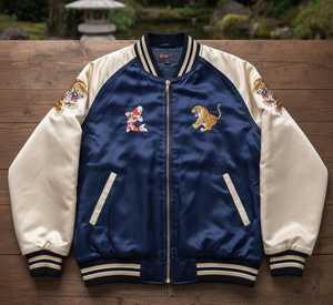 Chaqueta Sukajan Bordada Personalizada con Dragón, Tigre y Pez Koi Chaqueta Bomber Fuji Unisex con Diseño de Parches, Chaqueta de Invierno Delgada con Capucha, Estilo Hip Hop - Product Image 3