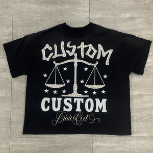 Camiseta Personalizada Vintage con Serigrafía, Corte Holgado y Extra Grande, con Pedrería, Efecto Deslavado al Sol y Lavado Ácido para Hombre - Product Image 4