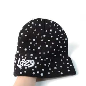 Gorros de punto de lana unisex cálidos de color liso sin dobladillo, estilo beanie, para invierno, de fabricante - Product Image 3