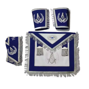 Ensemble de cadeaux de maçonnerie de haute qualité : collier et manchettes d'étole, insignes brodés en tissu - Product Image 1