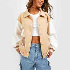 Vestes universitaires en satin pour femmes, best-sellers, design court à boutons, tissu en soie avec doublure en nylon pour vêtements de sport universitaires - Product Image 1