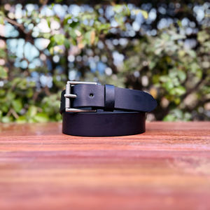 Cinturón de Cuero de Búfalo de Lujo para Hombre, Color Marrón Liso, Formal, con Hebilla de Aleación de Zinc de 35 mm, Duradero para Oficina y Vestir - Product Image 1