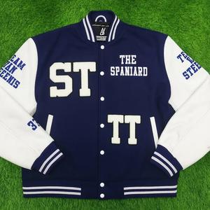 Chaqueta Varsity Personalizada de Alta Gama, Cuerpo de Lana, Mangas con Aspecto de Cuero Personalizables, Transpirable, Resistente al Viento y Ecológica - Product Image 3