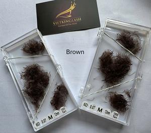 Extensions de cils pré-fabriquées Color Lash faites à la main 3D-20D Marron Courbure C/CC/D/DD/L/M Longueurs mixtes Douces et confortables - Product Image 3