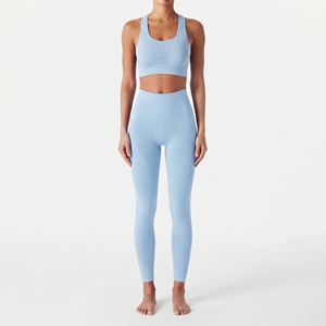 Conjunto de Yoga de 2 Piezas para Mujer, de Alta Calidad, Sin Costuras, Ecológico, Transpirable, de Longitud Completa, con Cintura Elástica, en Oferta - Product Image 5