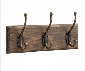 Fine Quality Metal Wall <b>Hooks</b> With Wooden Base Perfect For Home Bathroom, Kitchen And Elegant Coat Hangers - Product Image 1