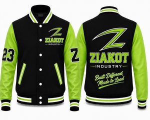 Veste universitaire ZIAKOT pour homme, noire, rose, violette, avec logo Z imprimé par transfert thermique, vêtement décontracté pour l'automne et l'hiver - Product Image 3