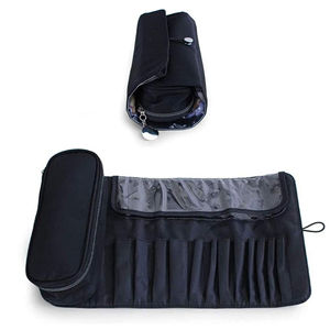 Customizable OEM with Transparent Flap for Travel Daily Use Waterproof Nylon Cosmetic Bag <b>Makeup</b> <b>Brush</b> Holder Roll Up <b>Case</b> Pouch - Product Image 1