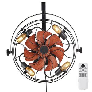 21-Inch <b>Wall</b> <b>Mounted</b> Metal Fan with <b>Lights</b> 6-Speed <b>Plug</b> <b>Wall</b> Fan Timer 360 Adjustable Tilt 20W Power USB Source - Product Image 1