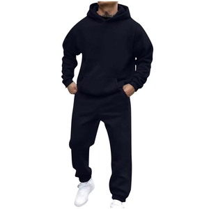Conjunto Deportivo con Capucha para Hombre, Color Sólido, Manga Larga, Ropa Casual de Otoño, Traje Deportivo de Corte Regular - Product Image 4