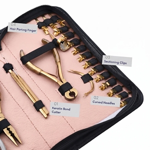 Set Avanzado para Aplicación de Extensiones de Cabello: Alicates para Micro Anillos, Aplicador de Cinta Adhesiva, Cortador de Queratina, Gancho de Extracción, Agujas y Clips - Product Image 5
