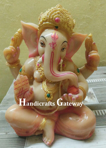 Estatua de Ganesha de Mármol Blanco Hecha a Mano, de la mejor calidad, con Murti Sentado, de Uttar Pradesh, para Acción de Gracias y Uso Multipropósito - Product Image 5