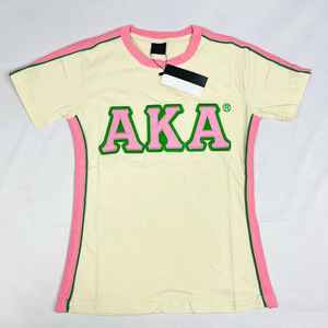 Camiseta Premium Neutral AKA para Mujer, con Letras Griegas, Tela de Alta Calidad, Ajuste Cómodo, Cuello Redondo Informal - Product Image 1