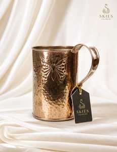 Mug à Moscow Mule en cuivre pur sur piédestal conique, avec poignée en laiton, surface lisse, vente en gros, verre à cocktail et bière en métal - Product Image 3