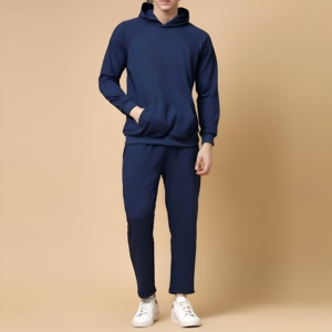 Ensemble de survêtement polaire pour hommes : sweat à capuche et pantalon de jogging, style streetwear décontracté, coupe ample, idéal pour l'hiver, personnalisable avec logo, vente en gros - Product Image 1