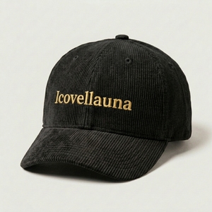Casquette de baseball personnalisée en velours côtelé à 6 panneaux, broderie 3D en relief, ajustement réglable, décontractée, structurée, en coton, OEM, marque privée, couvre-chef - Product Image 2