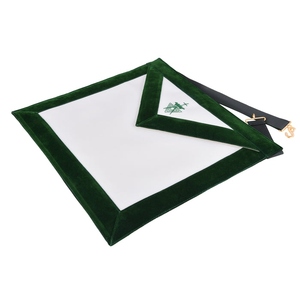 Member Allied Masonic Degrees <b>Apron</b> Dark Green <b>White</b> Body, Adjustable Belt, Premium Regalia Wear - Product Image 2