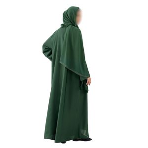 Forest Green Abaya With Matching Hijab For Women Muslim Modest Dress Dubai <b>Kaftan</b> Islamic Clothing Middle East Style Gown - Product Image 2