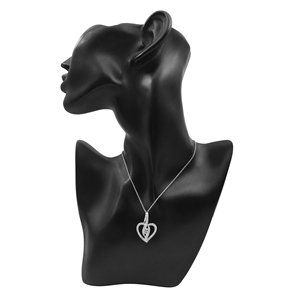 Collar con Colgante de Diamantes Naturales Blancos y Azules de 0.84 Cttw para Mujer en Plata de Ley 925, Cadena de 18 Pulgadas, Corte Redondo (Color G-H) - Product Image 4