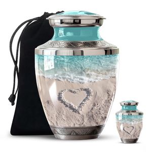 Ocean Sand European Style Memorial Urn Personalized Customizable <b>Keepsake</b> Cremation <b>Ash</b> Urn Engraved Glass Drawstring Bag - Product Image 5