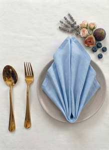Servilletas de Tela de Lino Azul Cielo Hechas a Mano, Elegantes y Reutilizables para Bodas, Fiestas, Restaurantes y Decoración de Mesa - Product Image 2