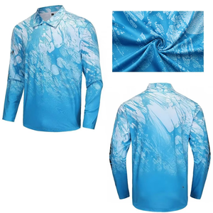 Camisa de Pesca para Hombre UPF 50+, Camisas Polo de Pesca de Manga Larga con Protección UV, Ligeras, con Botones, Hechas a Medida - Product Image 1