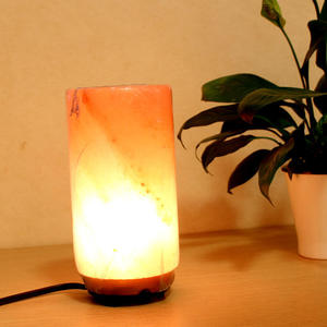 Modern Himalayan <b>White</b> Salt Lamp USB <b>Bedside</b> <b>Table</b> Light with Dimmer Switch Natural Rock Salt Brick Block - Product Image 3
