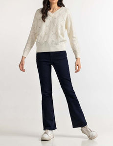 Suéter de lana de moda con cuello en V y manga larga para mujer, ropa de invierno en oferta, nuevos diseños para damas, ropa tipo jersey. - Product Image 2