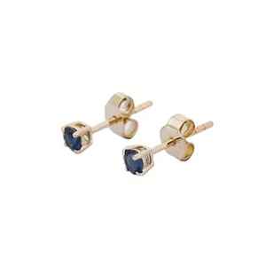 High Quality <b>Blue</b> Round Cut Diamond <b>Stud</b> <b>Earrings</b> 14K Yellow Gold Elegant Sparkling Jewelry For Bridal Available In Bulk Quality - Product Image 2